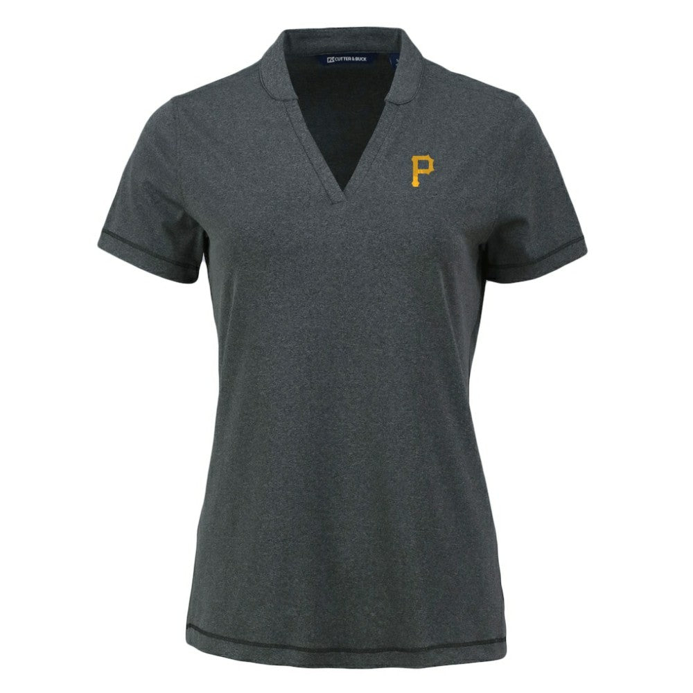 Pittsburgh Pirates Cutter & Buck Women's Forge Stretch Blade DryTec V-Neck Polo Clearance