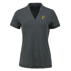 Pittsburgh Pirates Cutter & Buck Women's Forge Stretch Blade DryTec V-Neck Polo Clearance