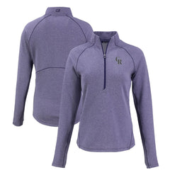 Colorado Rockies Cutter & Buck Women's Peshastin Eco Fleece Recycled Raglan Half-Zip Top On Sale
