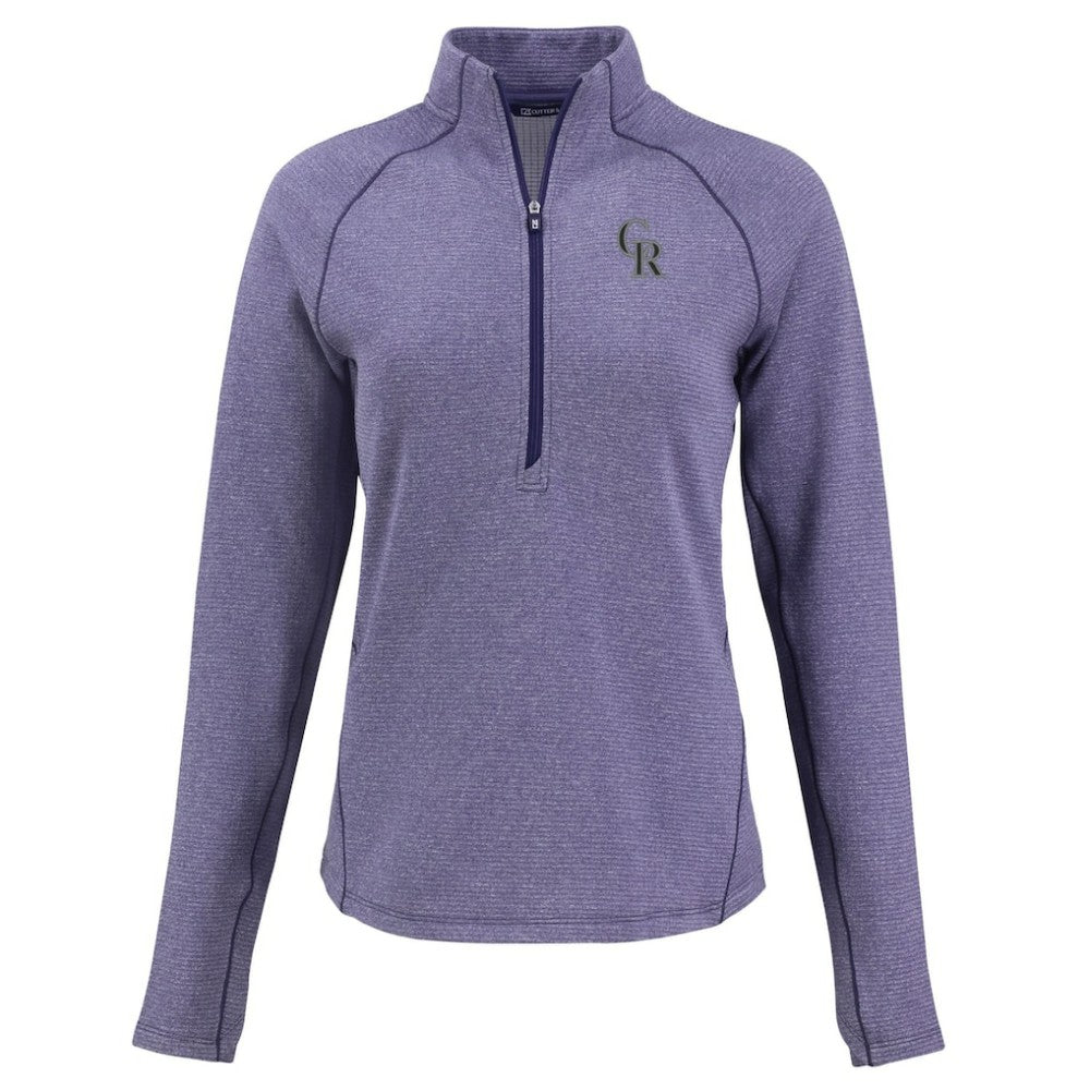Colorado Rockies Cutter & Buck Women's Peshastin Eco Fleece Recycled Raglan Half-Zip Top On Sale