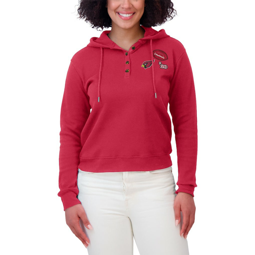 Arizona Cardinals WEAR by Erin Andrews Women's Plus Size Waffle Hoodie Pullover Top Cardinal - NFL