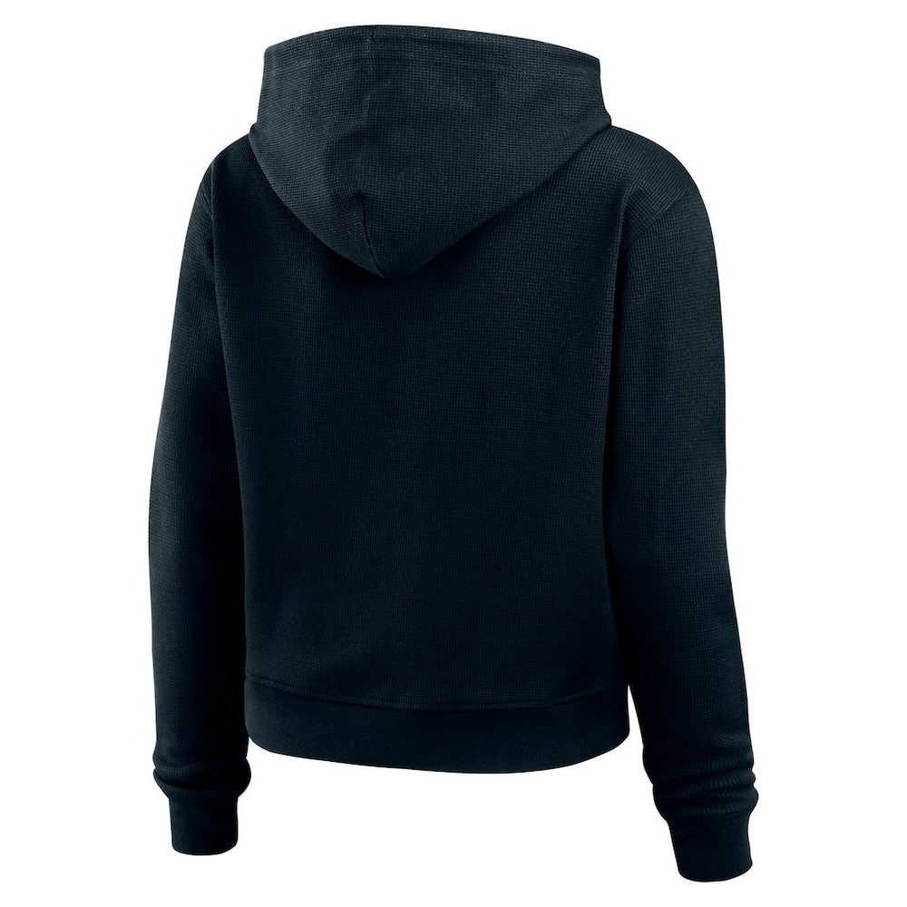 Carolina Panthers WEAR by Erin Andrews Women's Plus Size Waffle Hoodie Pullover Top Black - NFL