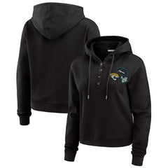 Jacksonville Jaguars WEAR by Erin Andrews Women's Plus Size Waffle Hoodie Pullover Top Black - NFL