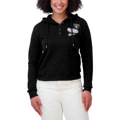 Las Vegas Raiders WEAR by Erin Andrews Women's Plus Size Waffle Hoodie Pullover Top Black - NFL