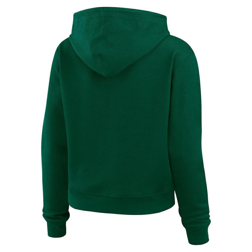 New York Jets WEAR by Erin Andrews Women's Plus Size Waffle Hoodie Pullover Top Green - NFL