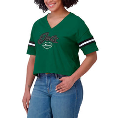 New York Jets WEAR by Erin Andrews Women's Plus Size Color Block Boxy T-Shirt Green/White - NFL