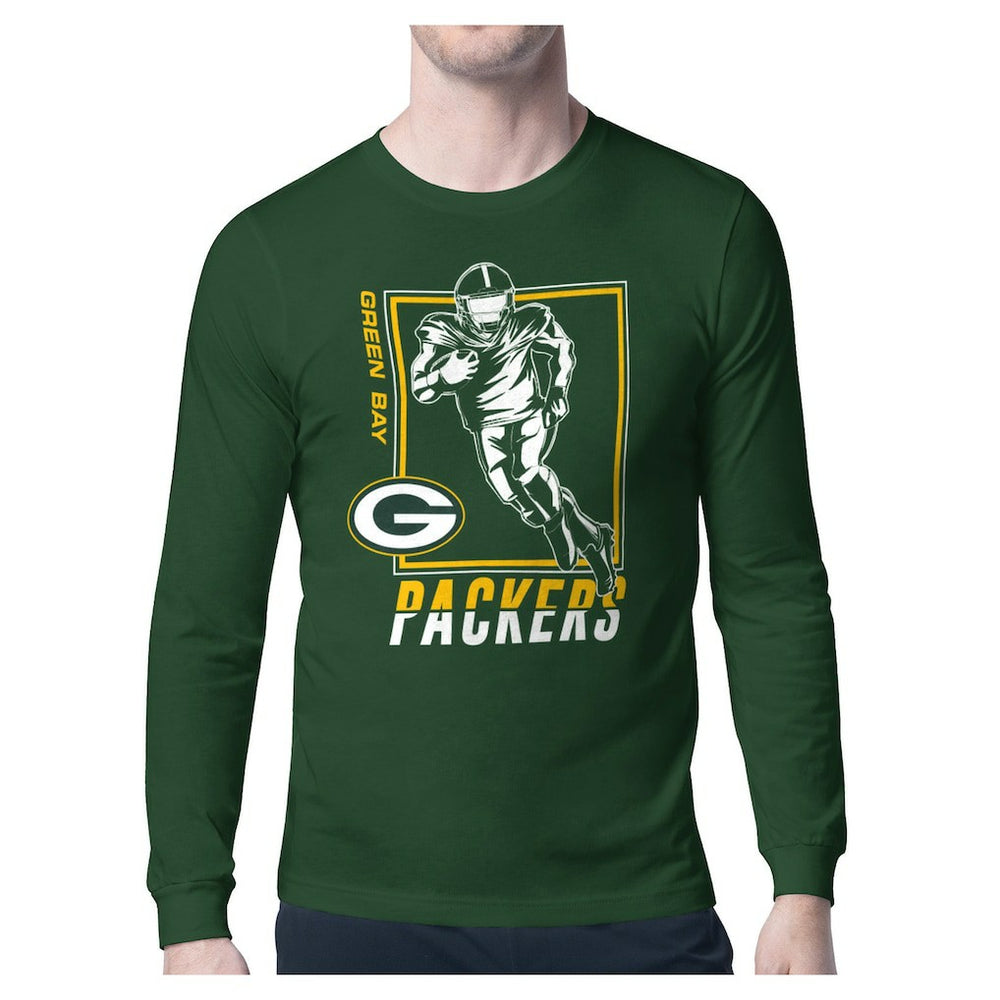 Green Bay Packers Starter Player Grid Graphic Long Sleeve T-Shirt Olive - NFL