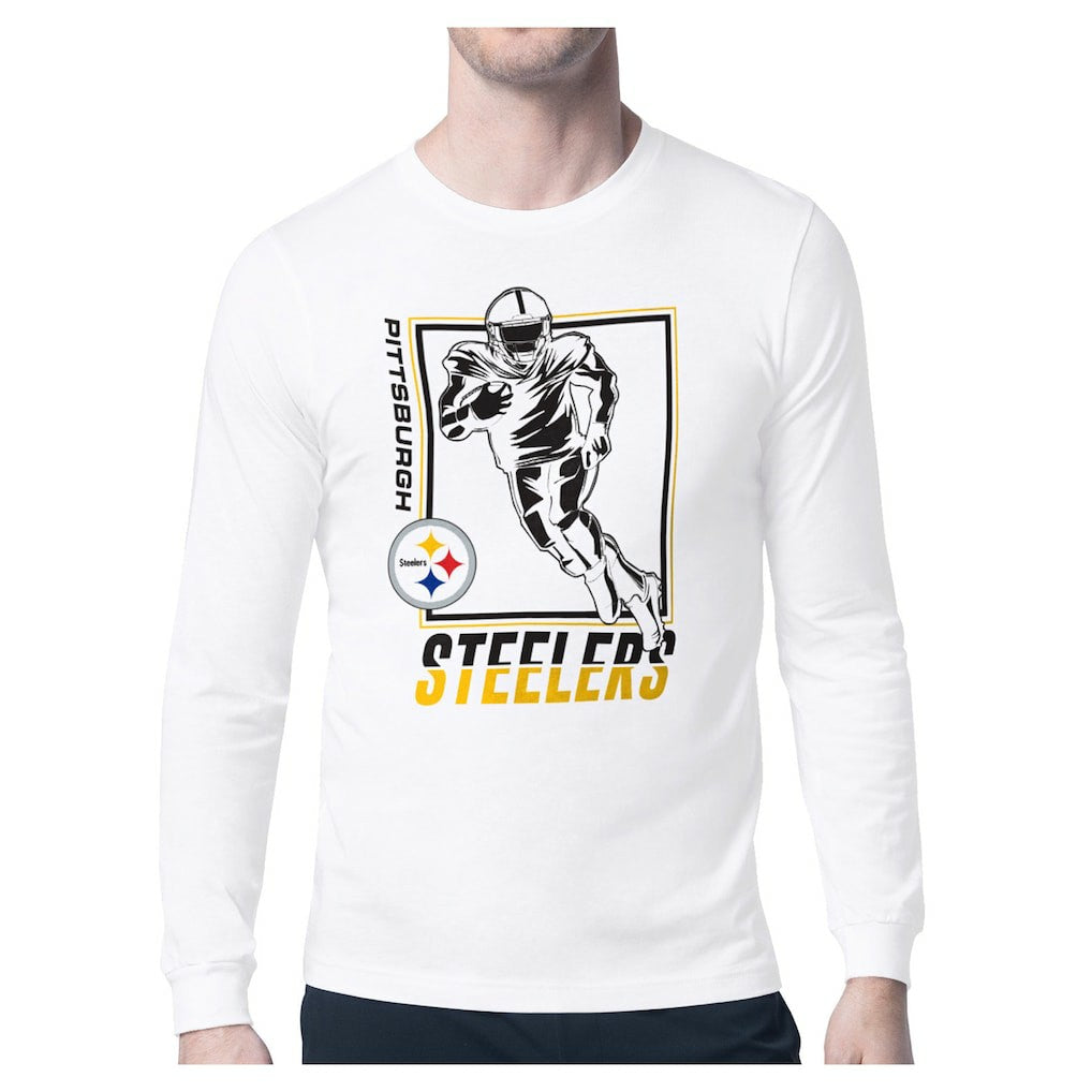 Pittsburgh Steelers Starter Player Grid Graphic Long Sleeve T-Shirt White - NFL