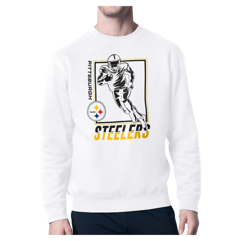 Pittsburgh Steelers Starter Player Grid Pullover Sweatshirt White - NFL