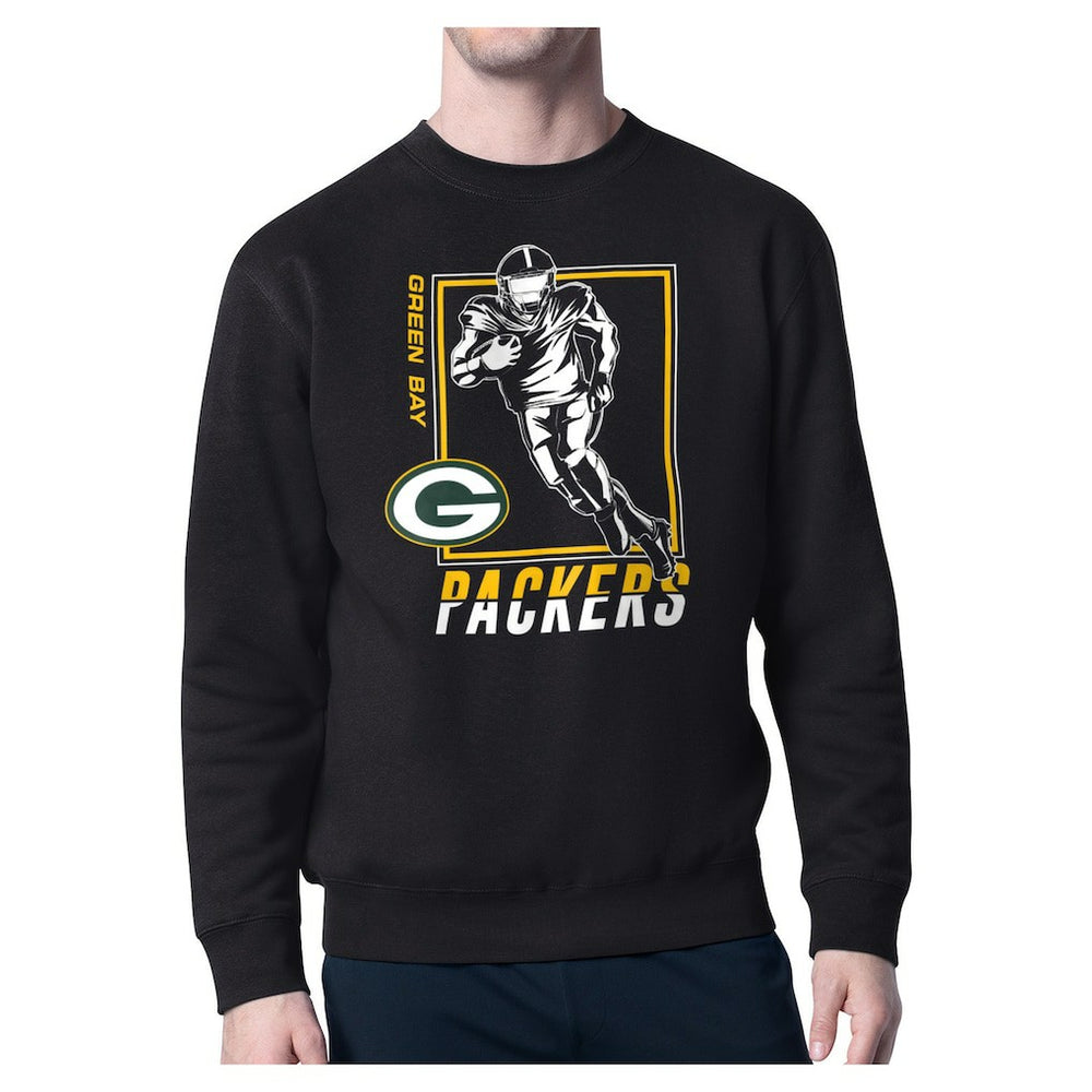Green Bay Packers Starter Player Grid Pullover Sweatshirt Black - NFL