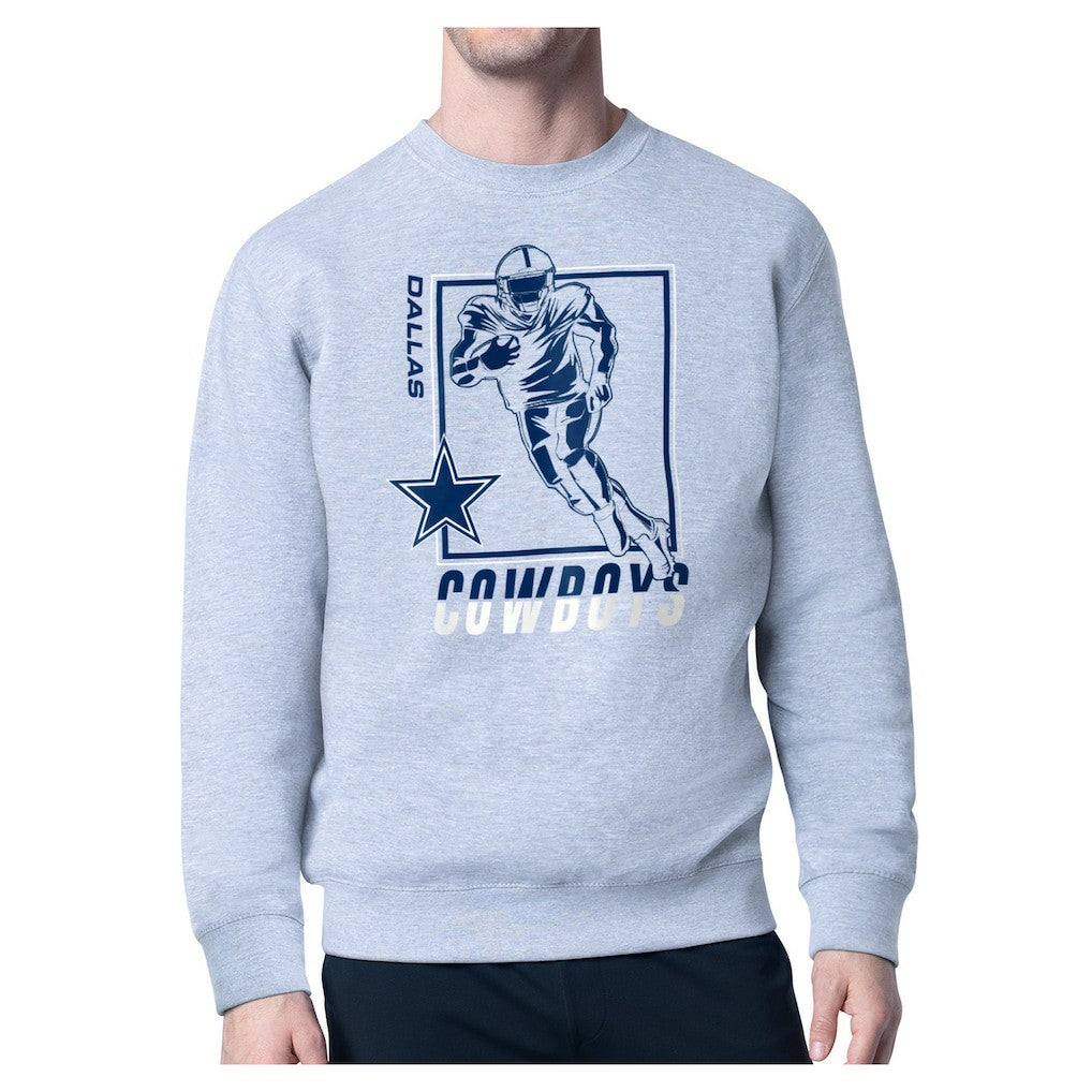 Dallas Cowboys Starter Player Grid Pullover Sweatshirt Heather Gray - NFL