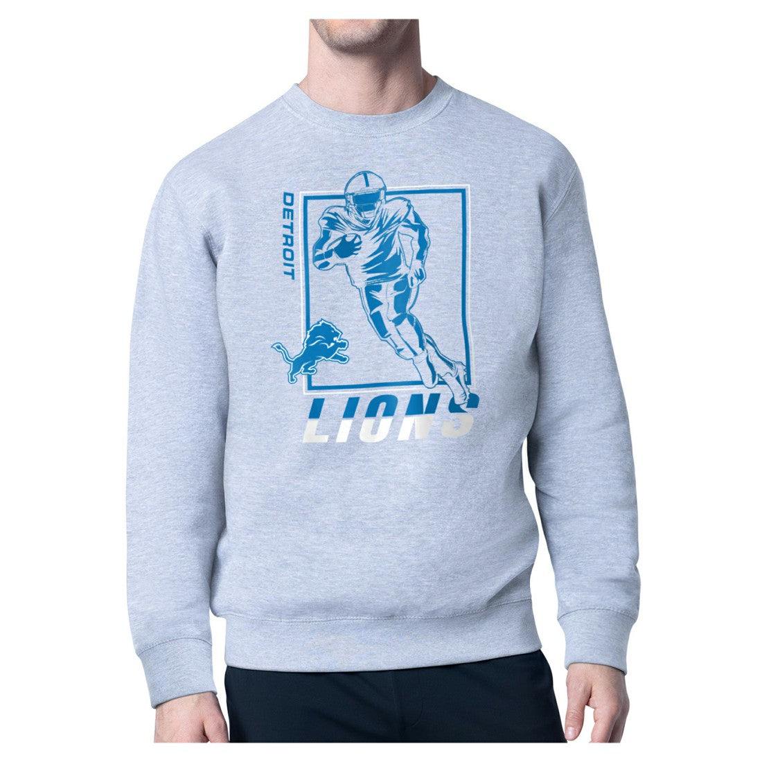 Detroit Lions Starter Player Grid Pullover Sweatshirt Heather Gray - NFL