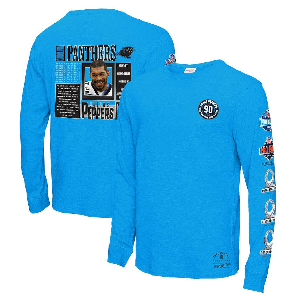 Julius Peppers Carolina Panthers Pro Bowl Long Sleeve T-Shirt – Blue - Mitchell & Ness