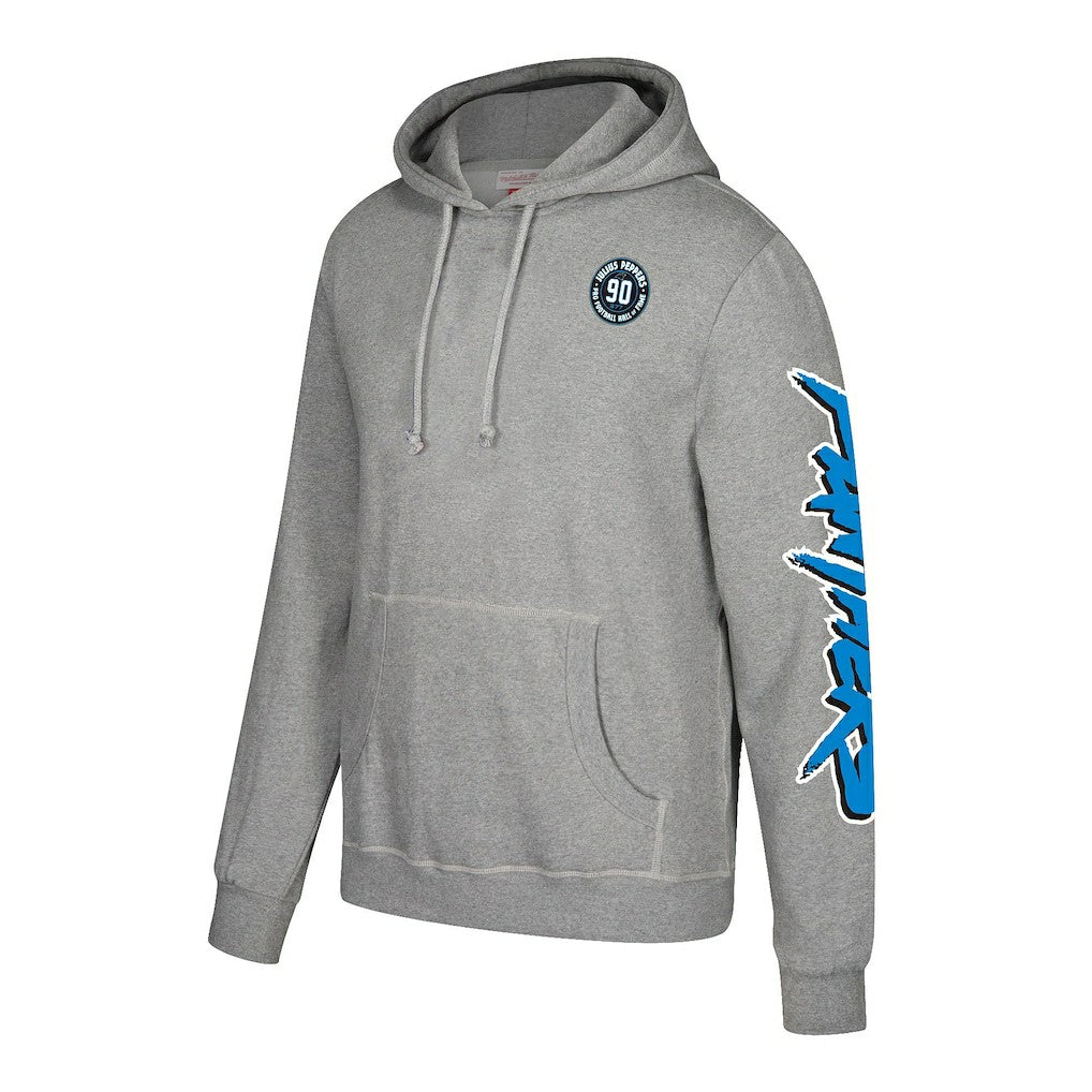 Julius Peppers Carolina Panthers Name & Number Pullover Hoodie – Heather Gray - Mitchell & Ness