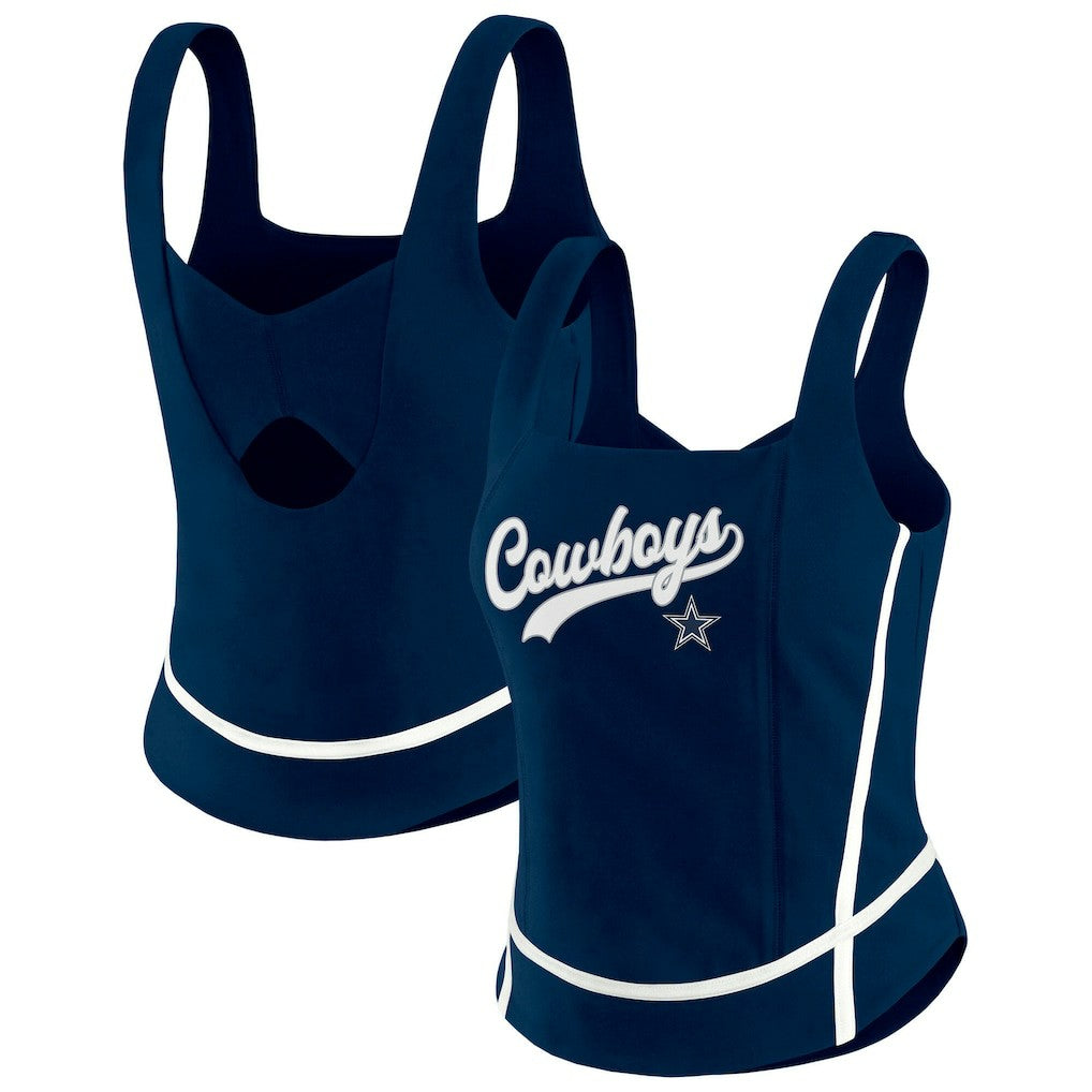 Dallas Cowboys WEAR by Erin Andrews Women's Square Neck Tank Top Navy - NFL
