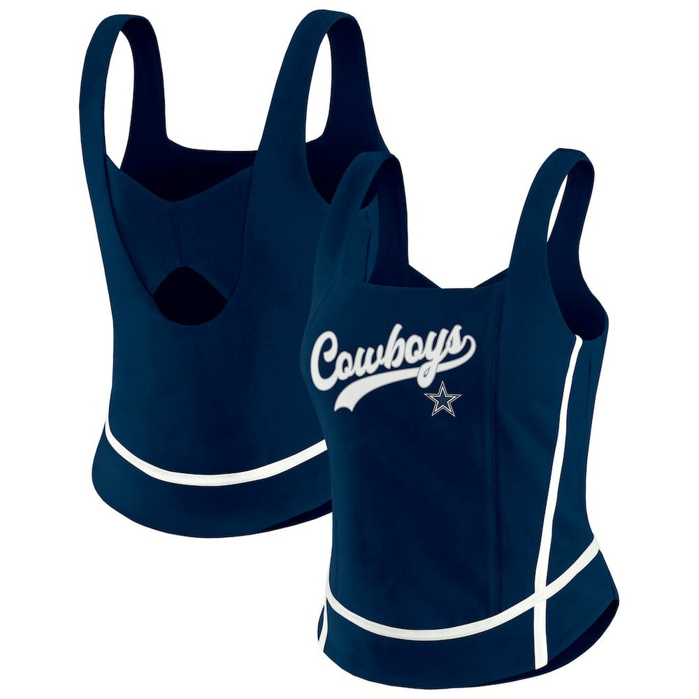 Dallas Cowboys WEAR by Erin Andrews Women's Square Neck Tank Top Navy - NFL