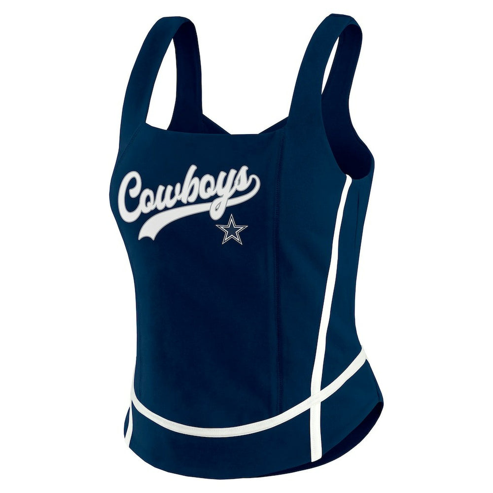 Dallas Cowboys WEAR by Erin Andrews Women's Square Neck Tank Top Navy - NFL