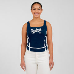 Dallas Cowboys WEAR by Erin Andrews Women's Square Neck Tank Top Navy - NFL