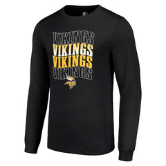 Minnesota Vikings Starter Team Name Graphic Long Sleeve T-Shirt Black - NFL