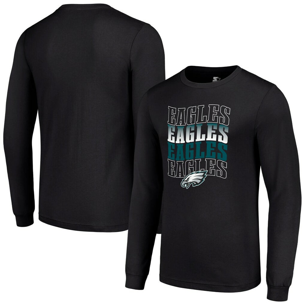 Philadelphia Eagles Starter Team Name Graphic Long Sleeve T-Shirt Black - NFL