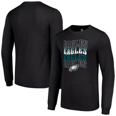 Philadelphia Eagles Starter Team Name Graphic Long Sleeve T-Shirt Black - NFL