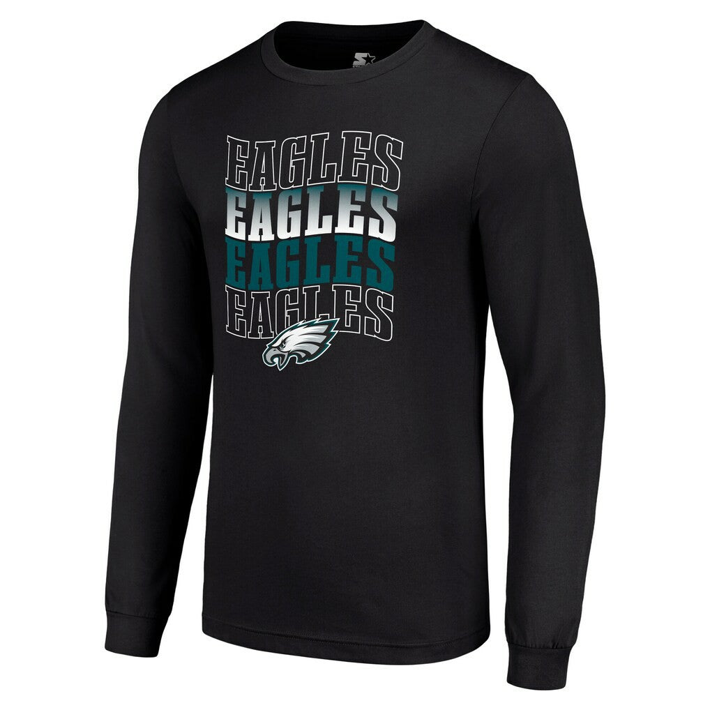 Philadelphia Eagles Starter Team Name Graphic Long Sleeve T-Shirt Black - NFL