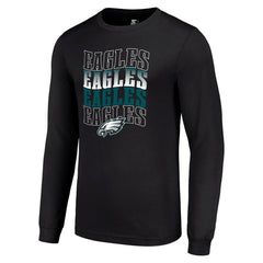 Philadelphia Eagles Starter Team Name Graphic Long Sleeve T-Shirt Black - NFL