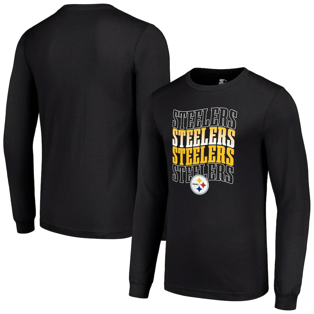 Pittsburgh Steelers Starter Team Name Graphic Long Sleeve T-Shirt Black - NFL