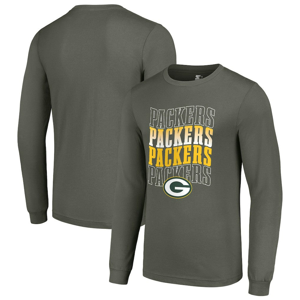 Green Bay Packers Starter Team Name Graphic Long Sleeve T-Shirt Olive - NFL