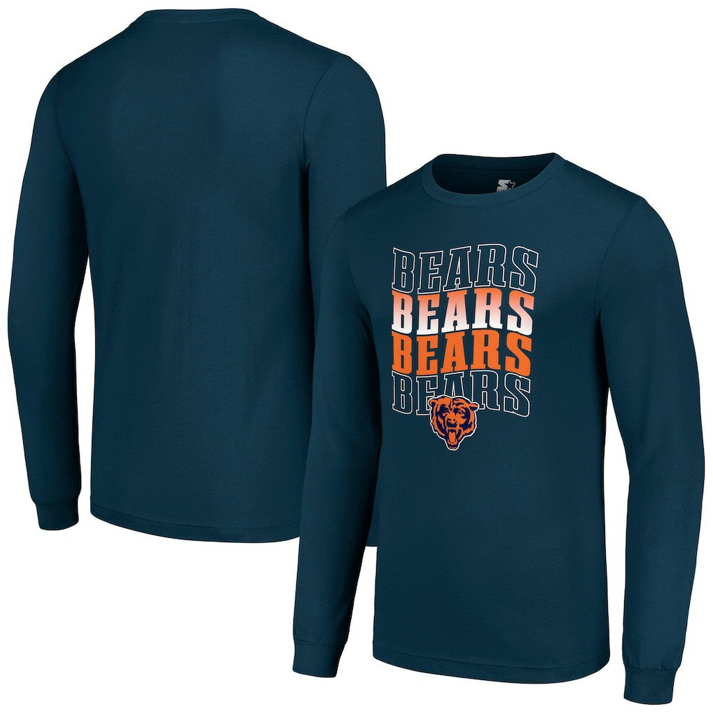 Chicago Bears Starter Team Name Graphic Long Sleeve T-Shirt Navy - NFL