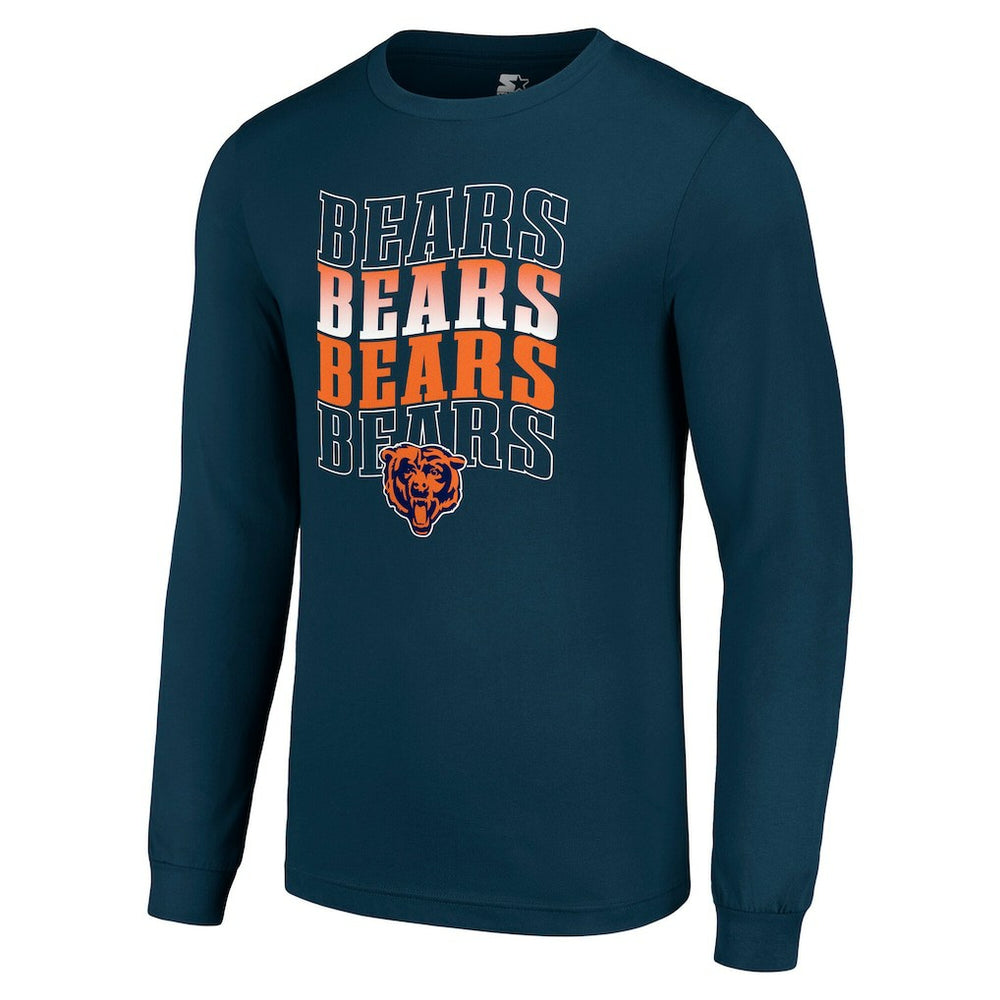 Chicago Bears Starter Team Name Graphic Long Sleeve T-Shirt Navy - NFL