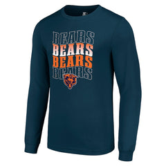 Chicago Bears Starter Team Name Graphic Long Sleeve T-Shirt Navy - NFL