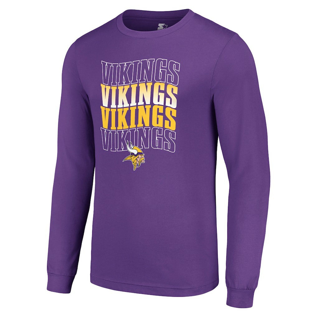 Minnesota Vikings Starter Team Name Graphic Long Sleeve T-Shirt Purple - NFL