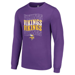 Minnesota Vikings Starter Team Name Graphic Long Sleeve T-Shirt Purple - NFL