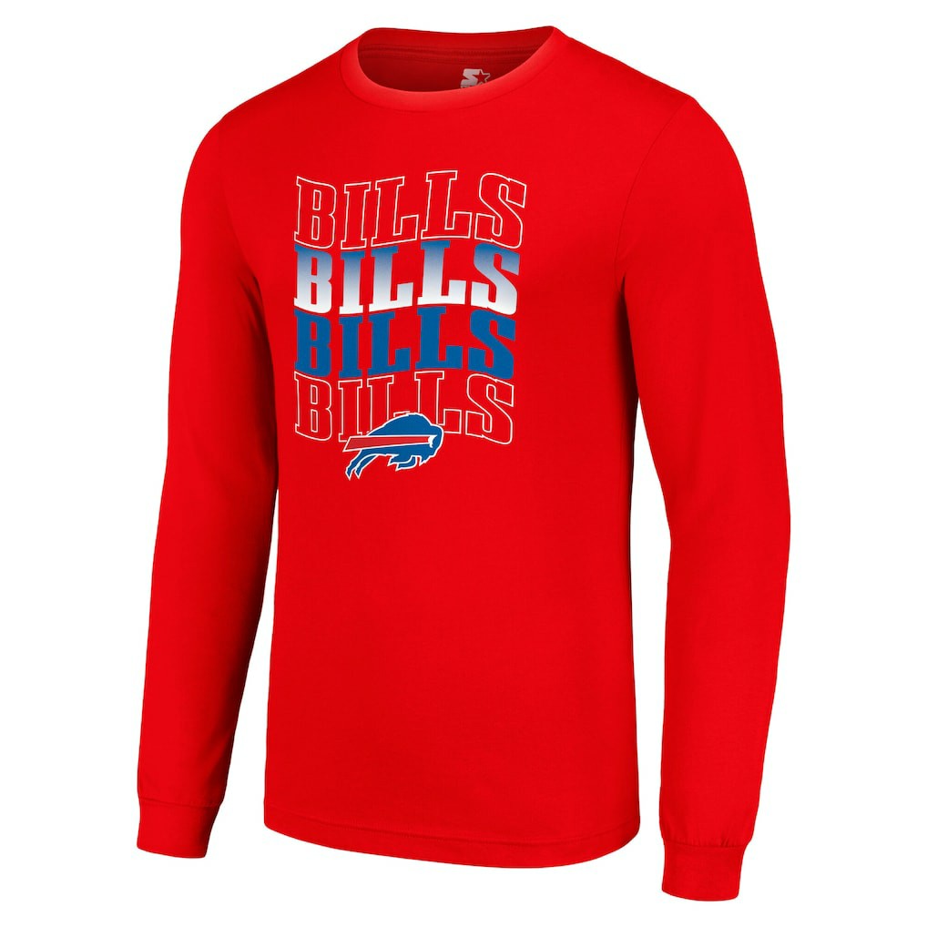 Buffalo Bills Starter Team Name Graphic Long Sleeve T-Shirt Red - NFL
