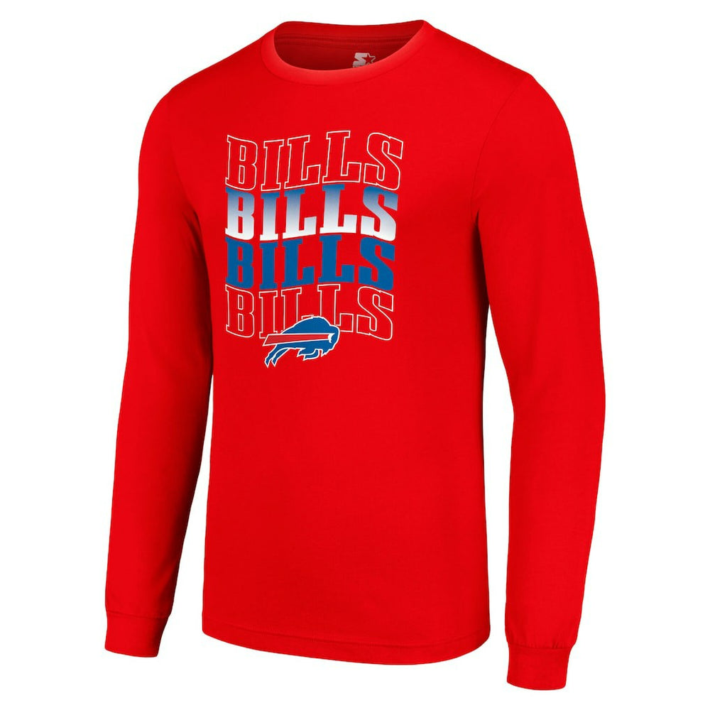 Buffalo Bills Starter Team Name Graphic Long Sleeve T-Shirt Red - NFL