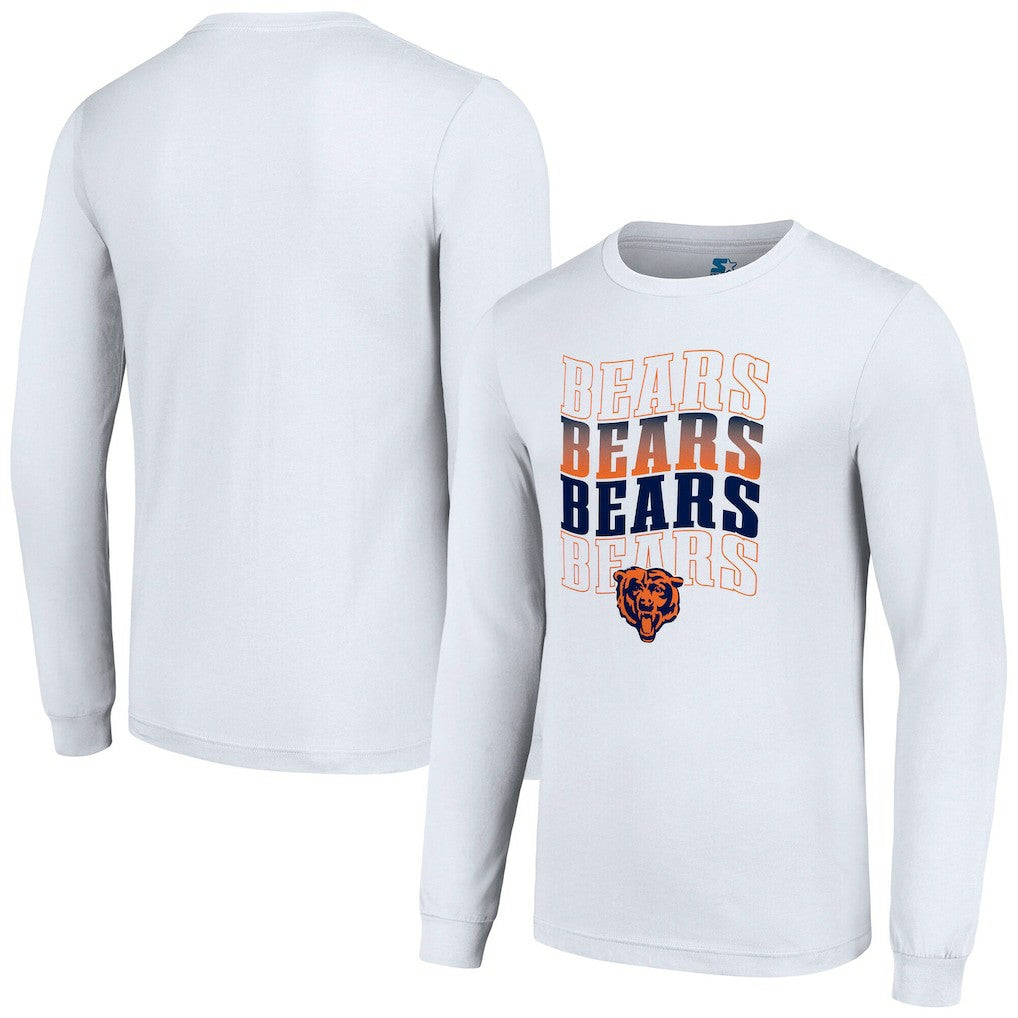 Chicago Bears Starter Team Name Graphic Long Sleeve T-Shirt White - NFL