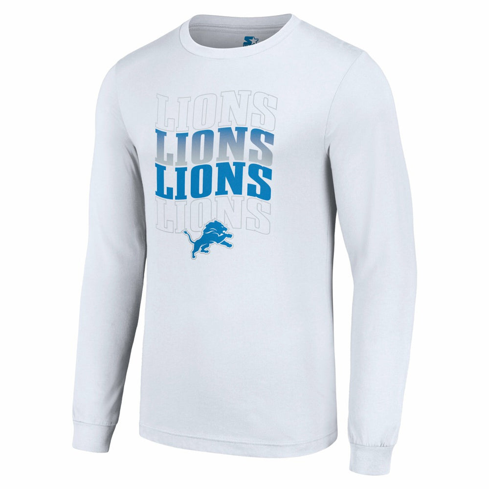 Detroit Lions Starter Team Name Graphic Long Sleeve T-Shirt White - NFL