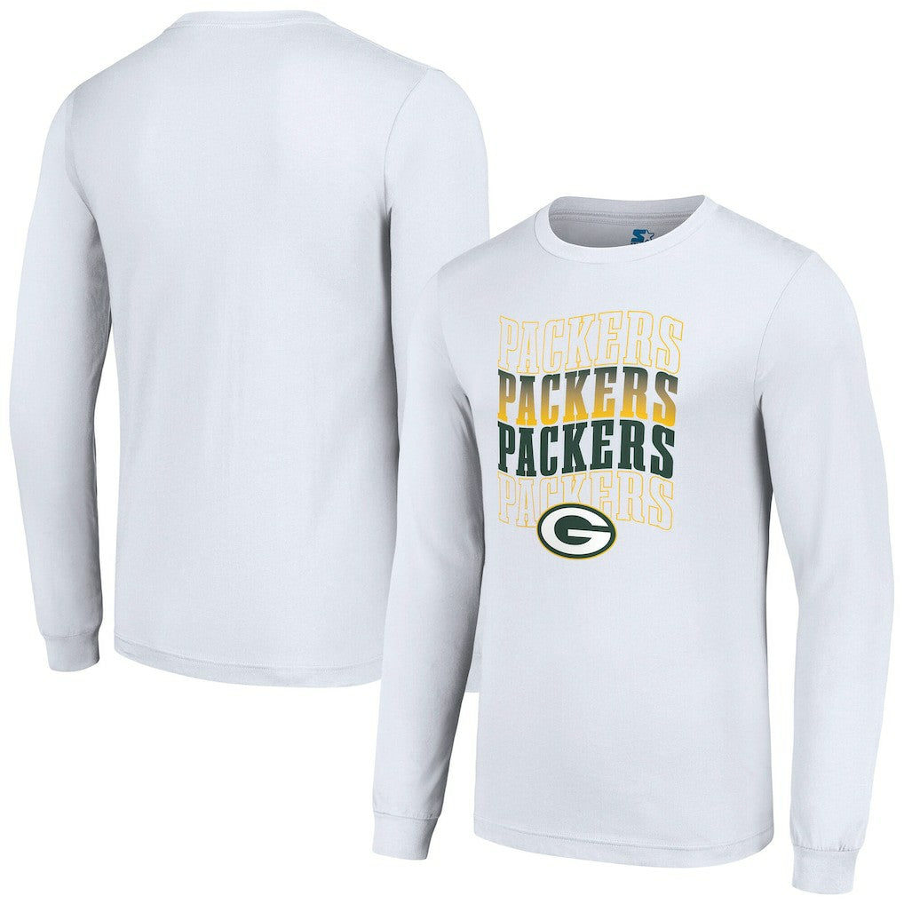 Green Bay Packers Starter Team Name Graphic Long Sleeve T-Shirt White - NFL