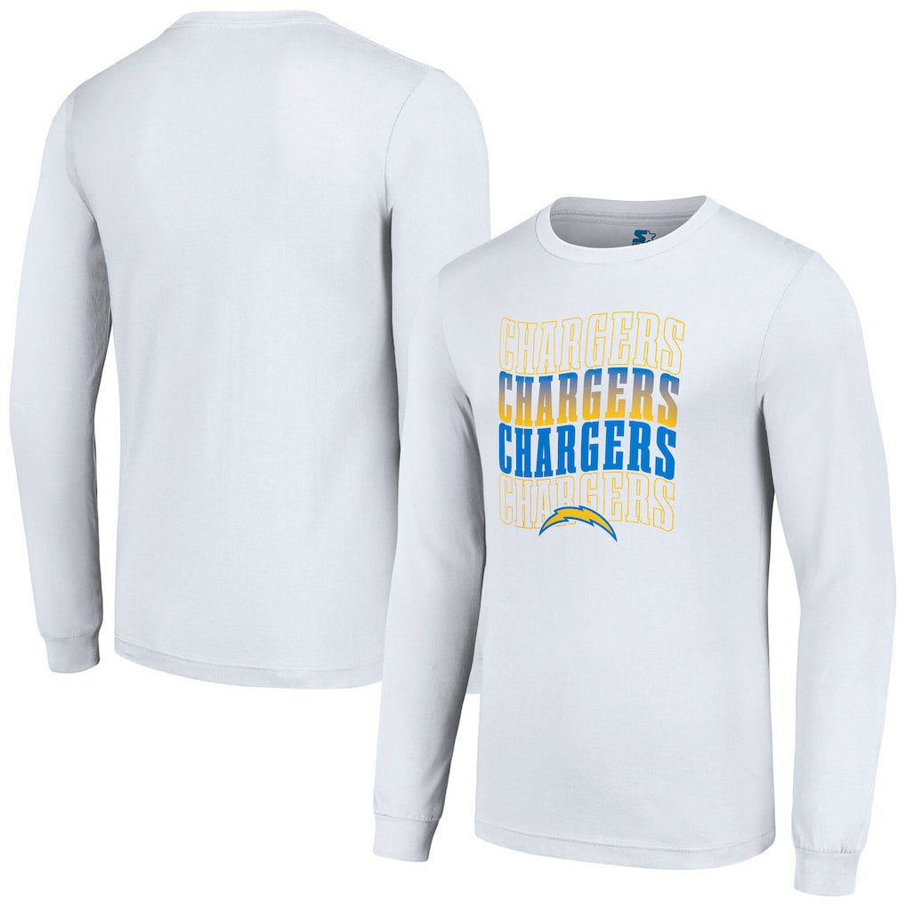 Los Angeles Chargers Starter Team Name Graphic Long Sleeve T-Shirt White - NFL