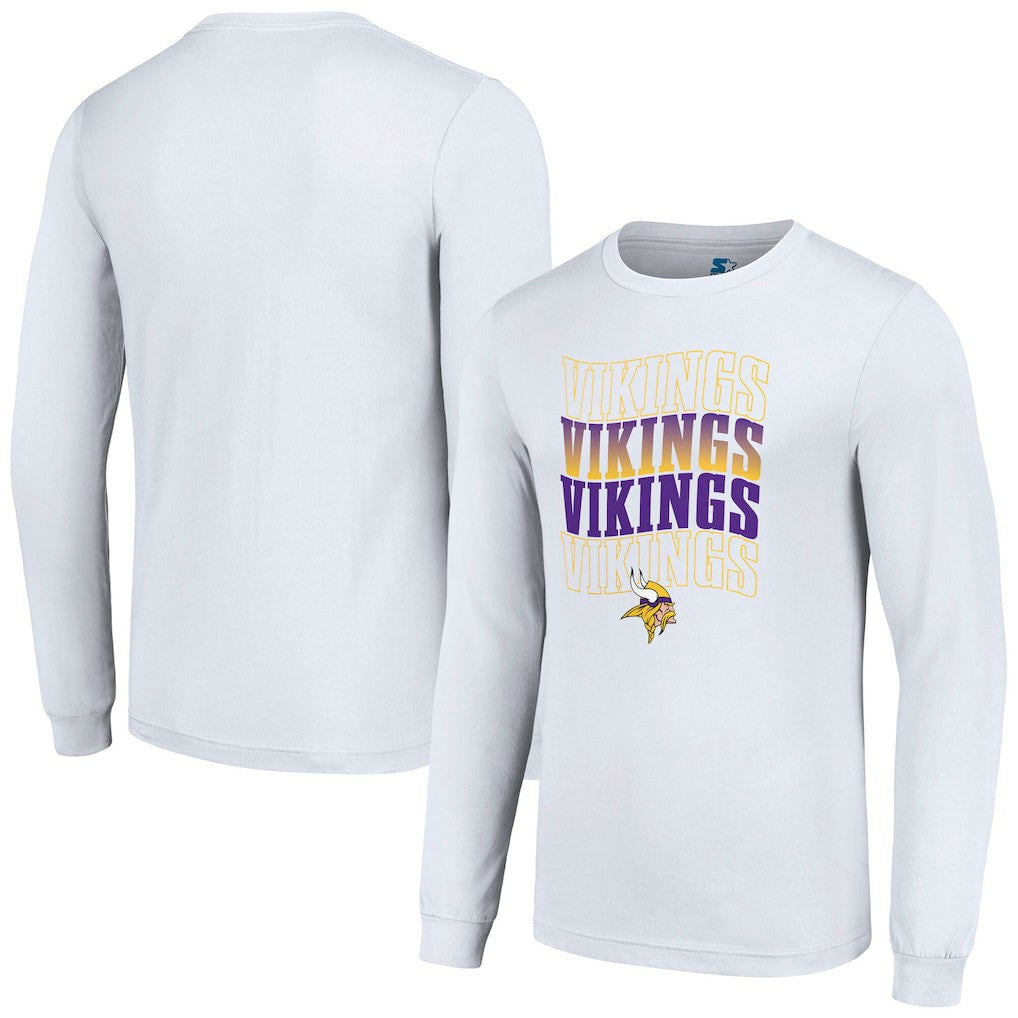 Minnesota Vikings Starter Team Name Graphic Long Sleeve T-Shirt White - NFL