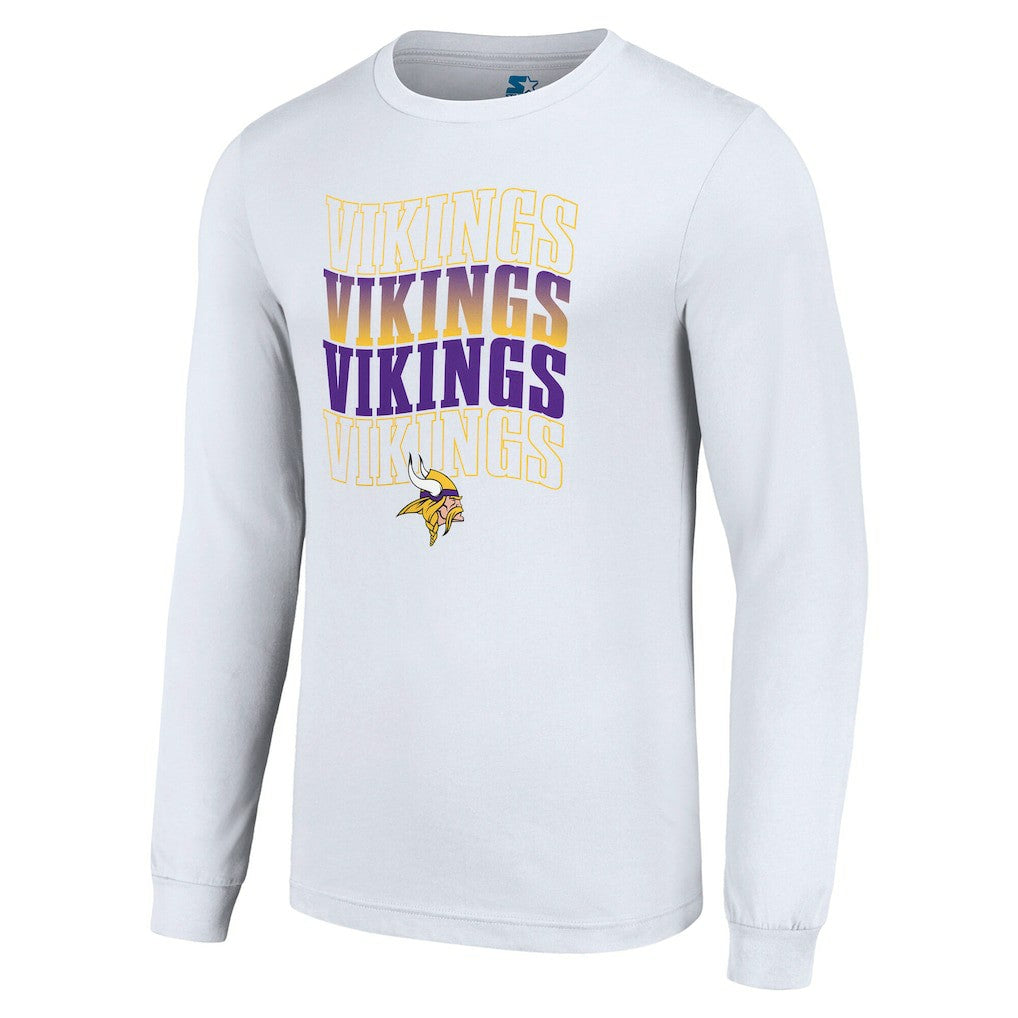 Minnesota Vikings Starter Team Name Graphic Long Sleeve T-Shirt White - NFL