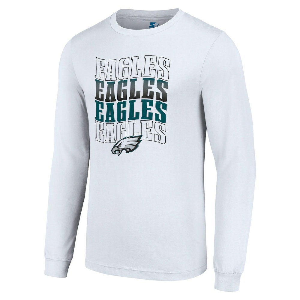 Philadelphia Eagles Starter Team Name Graphic Long Sleeve T-Shirt White - NFL