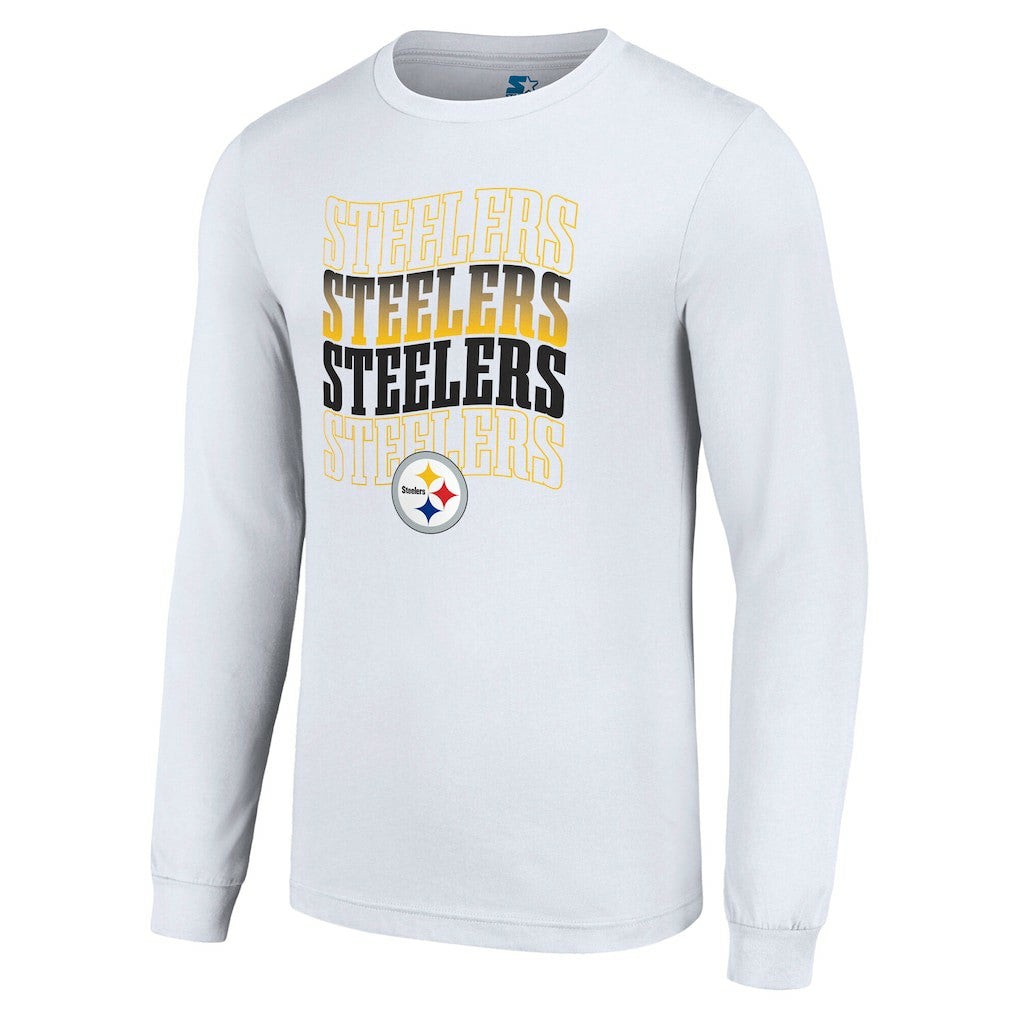 Pittsburgh Steelers Starter Team Name Graphic Long Sleeve T-Shirt White - NFL
