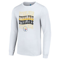 Pittsburgh Steelers Starter Team Name Graphic Long Sleeve T-Shirt White - NFL