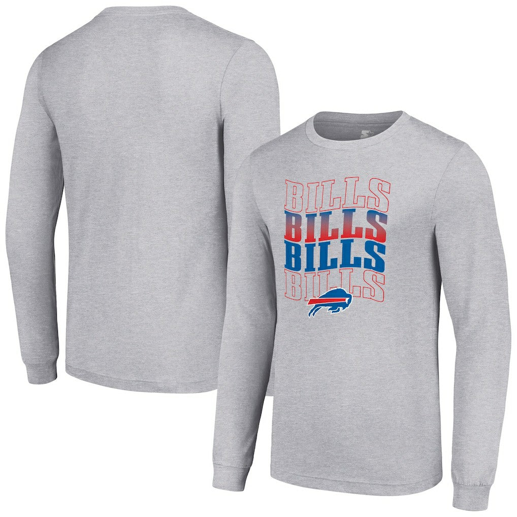 Buffalo Bills Starter Team Name Graphic Long Sleeve T-Shirt Heather Gray - NFL