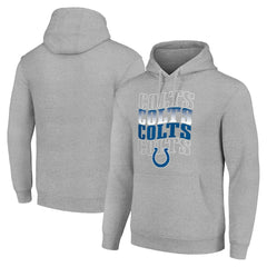 Indianapolis Colts Starter Four Team Name Logo Fleece Pullover Hoodie Heather Gray - NFL