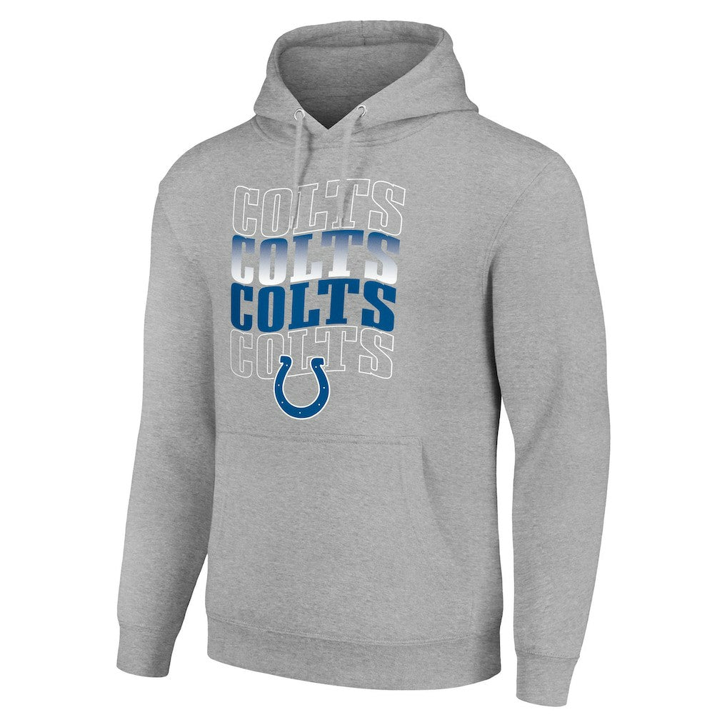 Indianapolis Colts Starter Four Team Name Logo Fleece Pullover Hoodie Heather Gray - NFL
