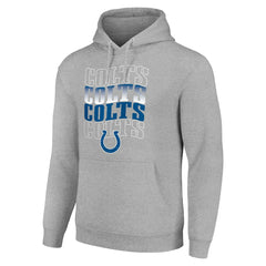 Indianapolis Colts Starter Four Team Name Logo Fleece Pullover Hoodie Heather Gray - NFL