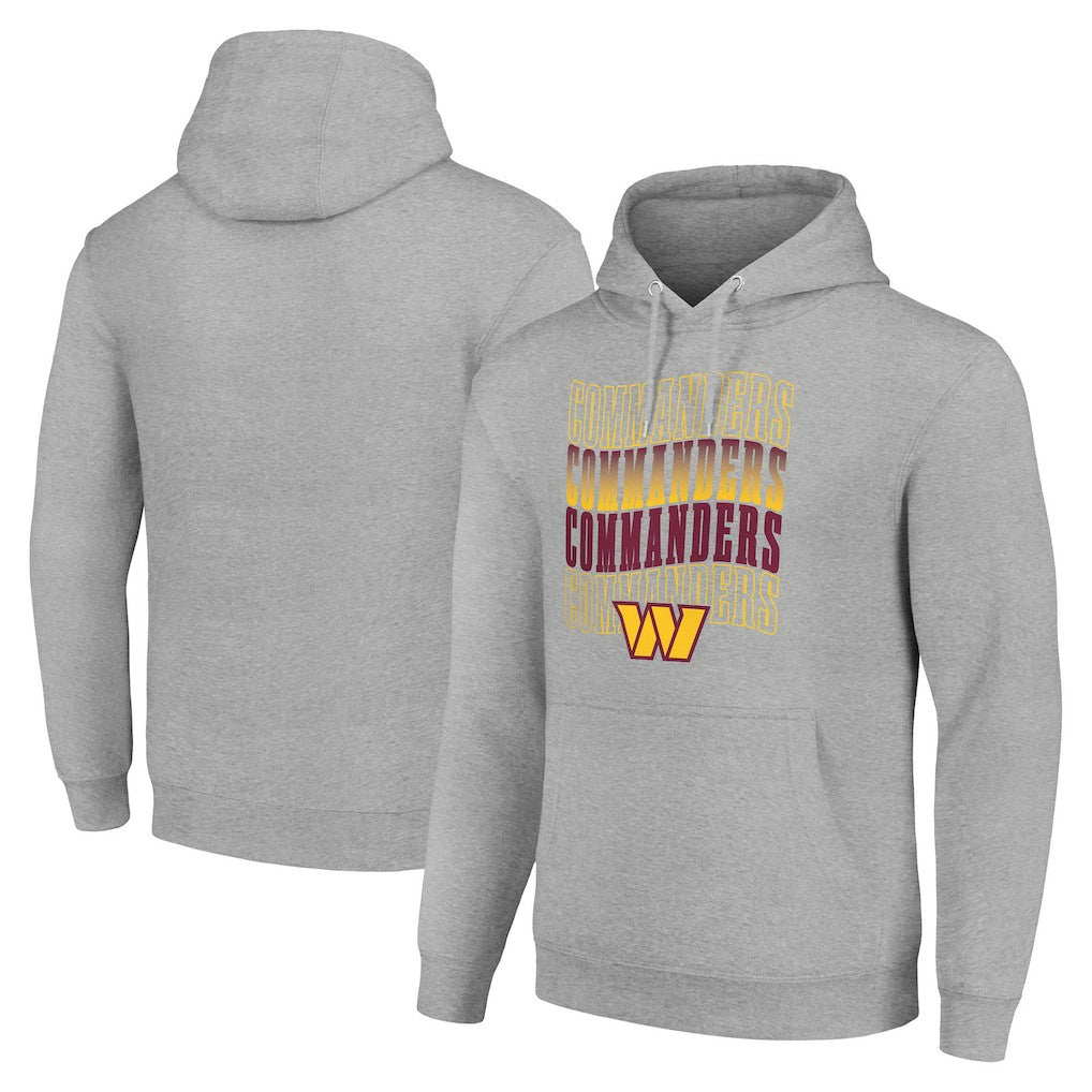 Washington Commanders Starter Four Team Name Logo Fleece Pullover Hoodie Heather Gray - NFL